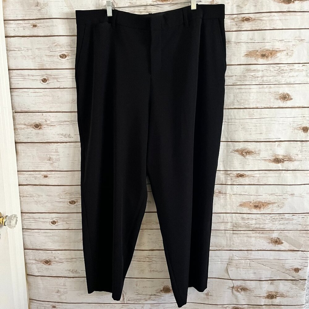 Vince Soft Tailored Trouser Black Japanese Crepe Straight Pants Size 18 Plus